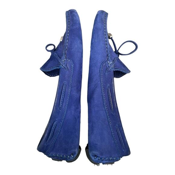 SAKS FIFTH AVENUE Loafers Suede Leather Driving Loafers Purple Blue size 8.5 - Picture 3 of 8